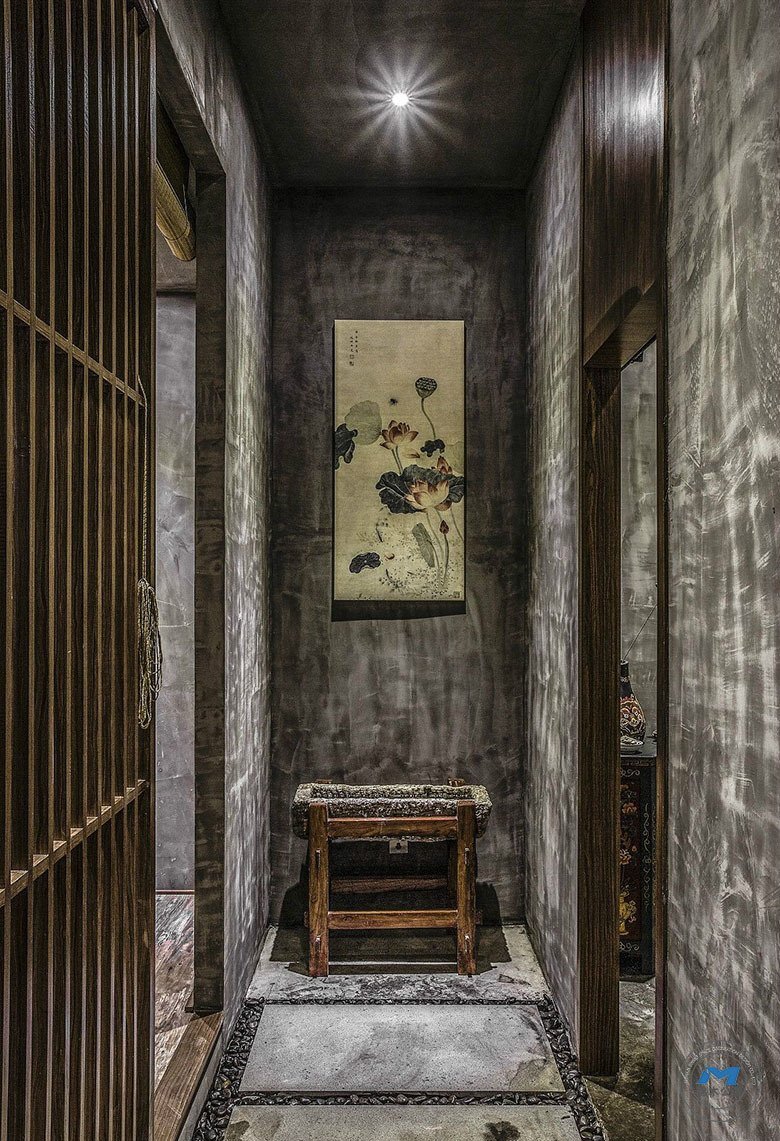 現(xiàn)代禪茶坊茶樓裝修設(shè)計(jì)效果玄關(guān)