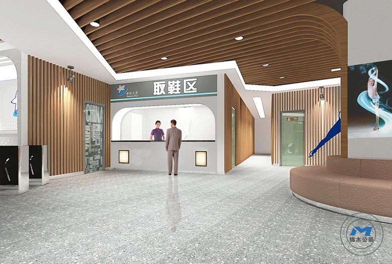 簡(jiǎn)約室內(nèi)溜冰俱樂(lè)部裝修設(shè)計(jì)服務(wù)臺(tái)