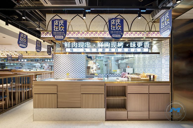 手工拉面館餐廳裝修設計食品加工區(qū)效果圖