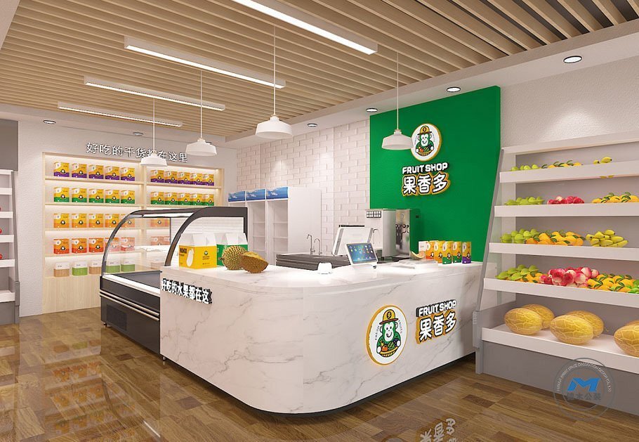 社區(qū)水果零售店小店裝修設(shè)計收銀區(qū) 社區(qū)水果零售店小店裝修設(shè)計收銀區(qū)