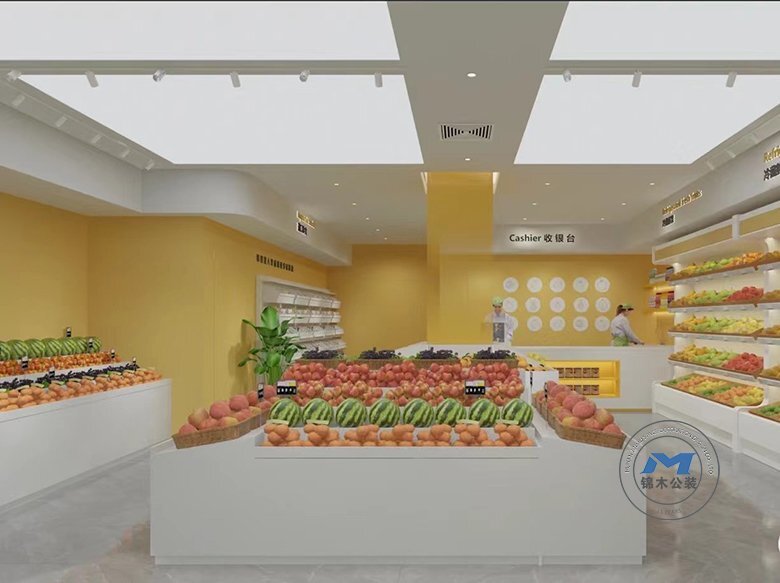 現(xiàn)代水果零食連鎖店裝修設計效果堆頭